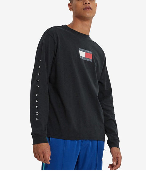 Tommy Jeans - flag tee חולצת שרוול ארוך טומי גינס בצבע שחור